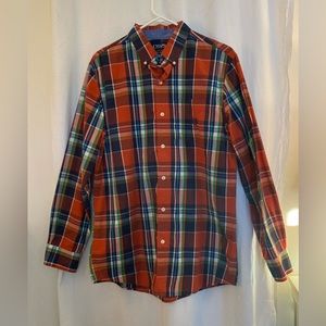 Chaps Long Sleeve Button Down Bright Plaid Casual Dress Shirt.  Size M